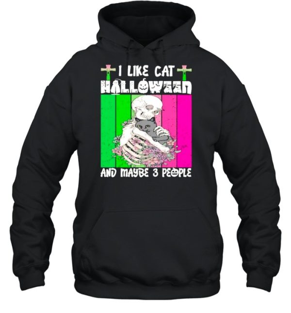 I Like Cat Halloween And Maybe 3 People Vintage Shirt