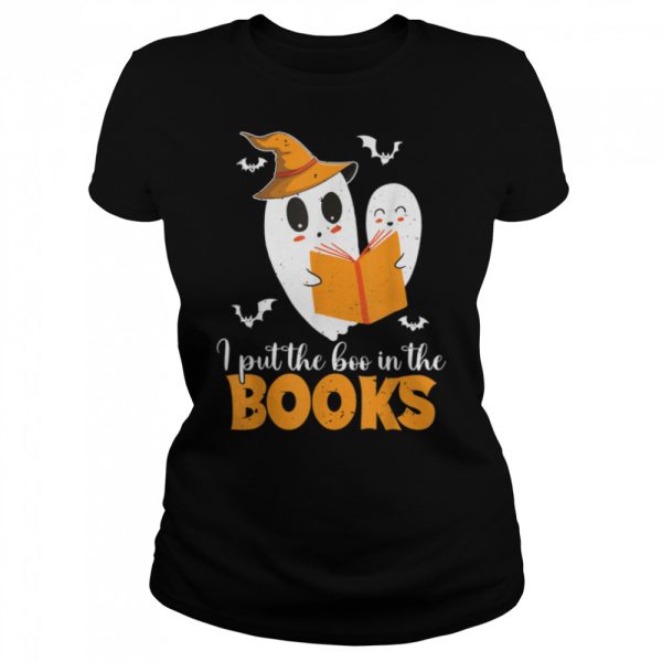 I Put The Boo In The Books Halloween Ghost Library Worker Lo T-Shirt B0BHJC9YLB