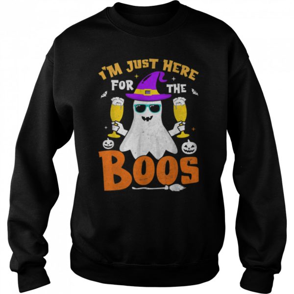 I’m Just Here For The Boos Funny Halloween Beer Lovers Drink T-Shirt B0BHJ7CFRR