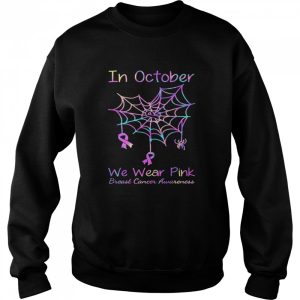 In October we wear Pink Breast Cancer Awareness Halloween shirt 4