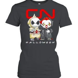 Jack Skellington and Pennywise Canadian National Railway Halloween shirt 1 Jack Skellington and Pennywise Canadian National Railway Halloween shirt 2