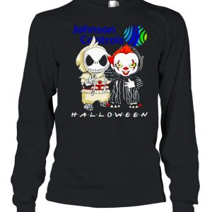 Jack Skellington and Pennywise Johnson Controls Halloween shirt 2 Jack Skellington and Pennywise Johnson Controls Halloween shirt 3