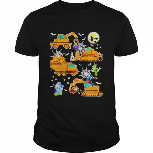 Kids construction vehicle halloween shirt