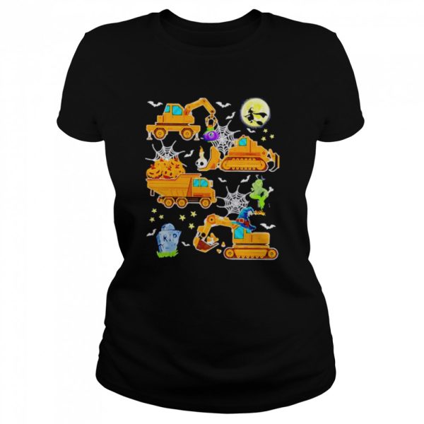 Kids construction vehicle halloween shirt