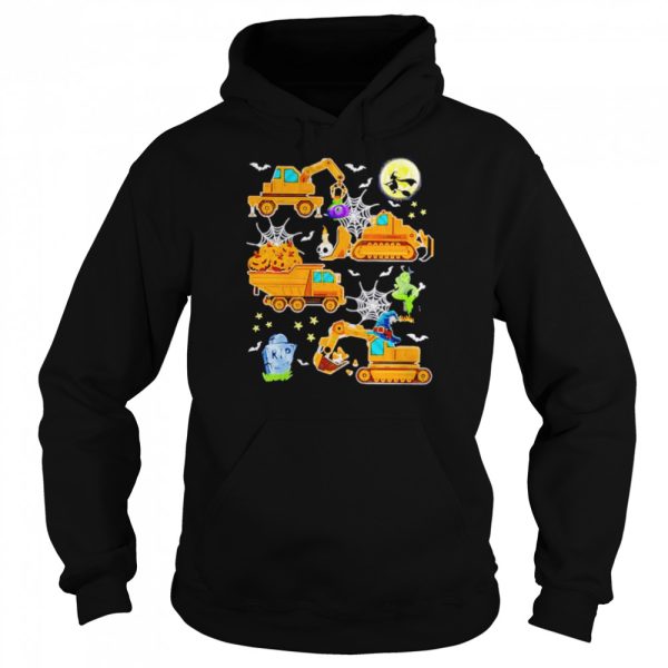 Kids construction vehicle halloween shirt