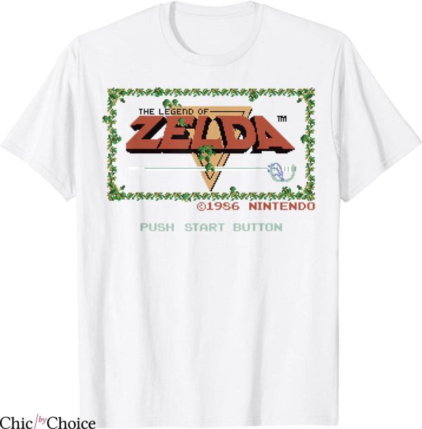 Legend Of Zelda T-Shirt Classic NES Title Screen Cartoon