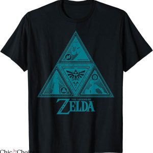 Legend Of Zelda T-Shirt Teal Triforce Symbolism Cartoon