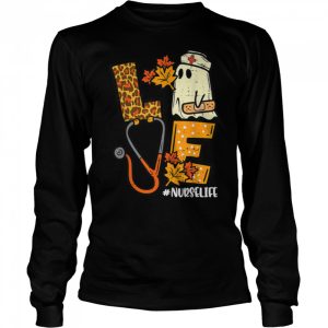 Leopard Ghost Nurse Halloween Costume Fall Scrub Top Women T Shirt B0BHJSVSTM 3