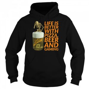 Life is Better with Pizza and Beer Skeleton Halloween T Shirt B0BHJ1HY8K 5