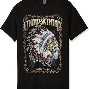 Lynyrd Skynyrd T-Shirt Indian Skeleton Tee Shirt Music