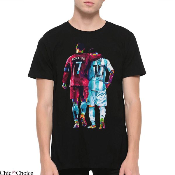 Messi T-Shirt Lionel And Cristiano Ronaldo Football Legends