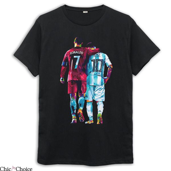 Messi T-Shirt Lionel And Cristiano Ronaldo Football Legends
