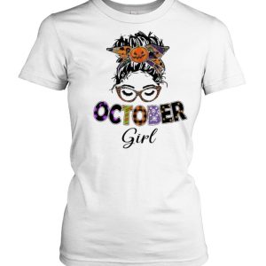 Messy Bun October Birthday Girl Halloween Shirt 1 Messy Bun October Birthday Girl Halloween Shirt 2