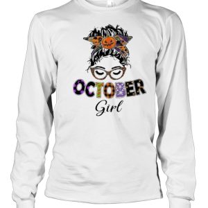 Messy Bun October Birthday Girl Halloween Shirt 2 Messy Bun October Birthday Girl Halloween Shirt 3