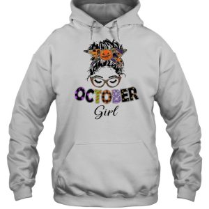 Messy Bun October Birthday Girl Halloween Shirt 4 Messy Bun October Birthday Girl Halloween Shirt 5