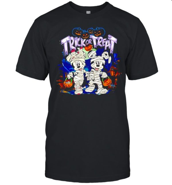 Mickey and Minnie trick or treat happy Halloween shirt