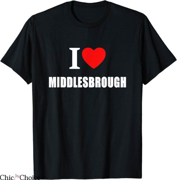 Middlesbrough Retro T-Shirt I Love Souvenir Memory