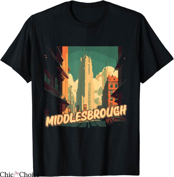 Middlesbrough Retro T-Shirt UK Vintage Traveling Traveler
