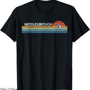 Middlesbrough Retro T-Shirt United Kingdom Sunset Rainbow