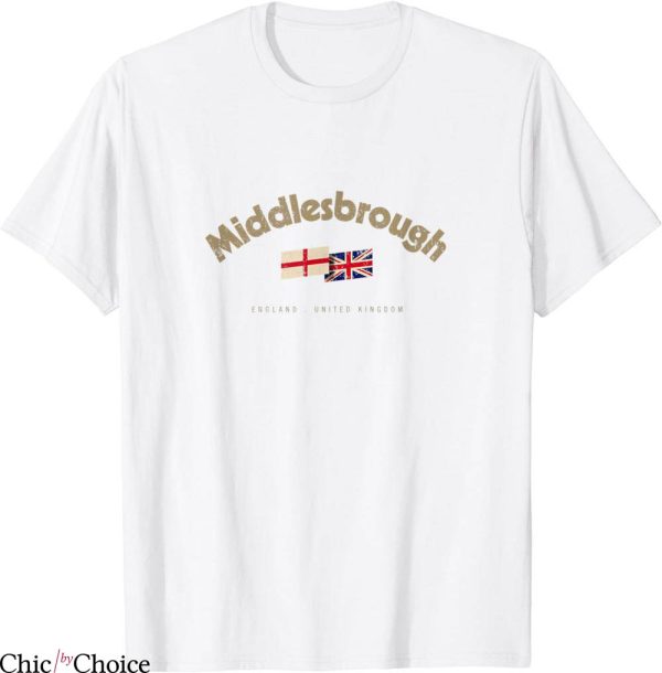 Middlesbrough Retro T-Shirt Vintage UK Flag British Flag
