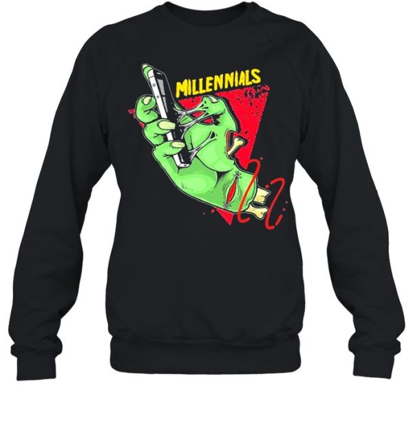 Millennials zombie hand shirt