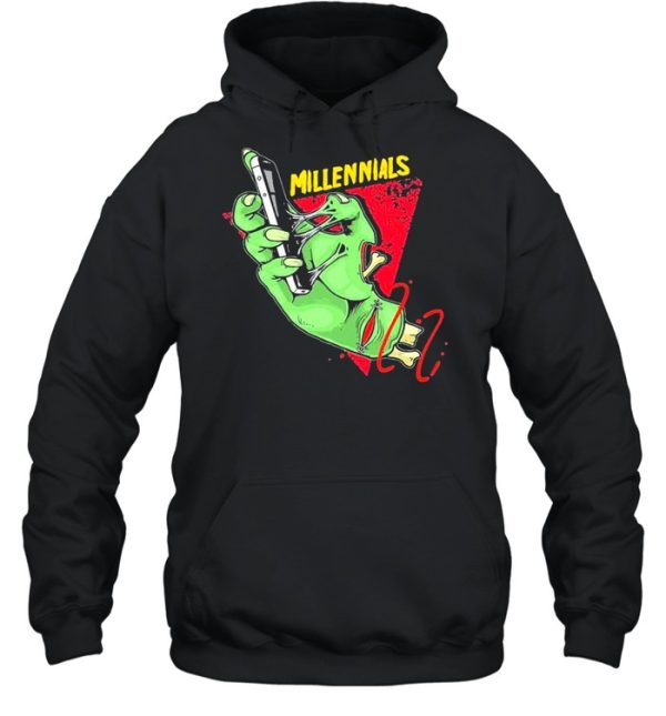 Millennials zombie hand shirt