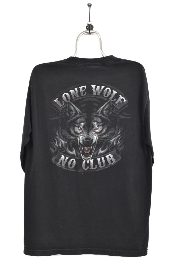 Modern 2009 wolf graphic long sleeve black t-shirt