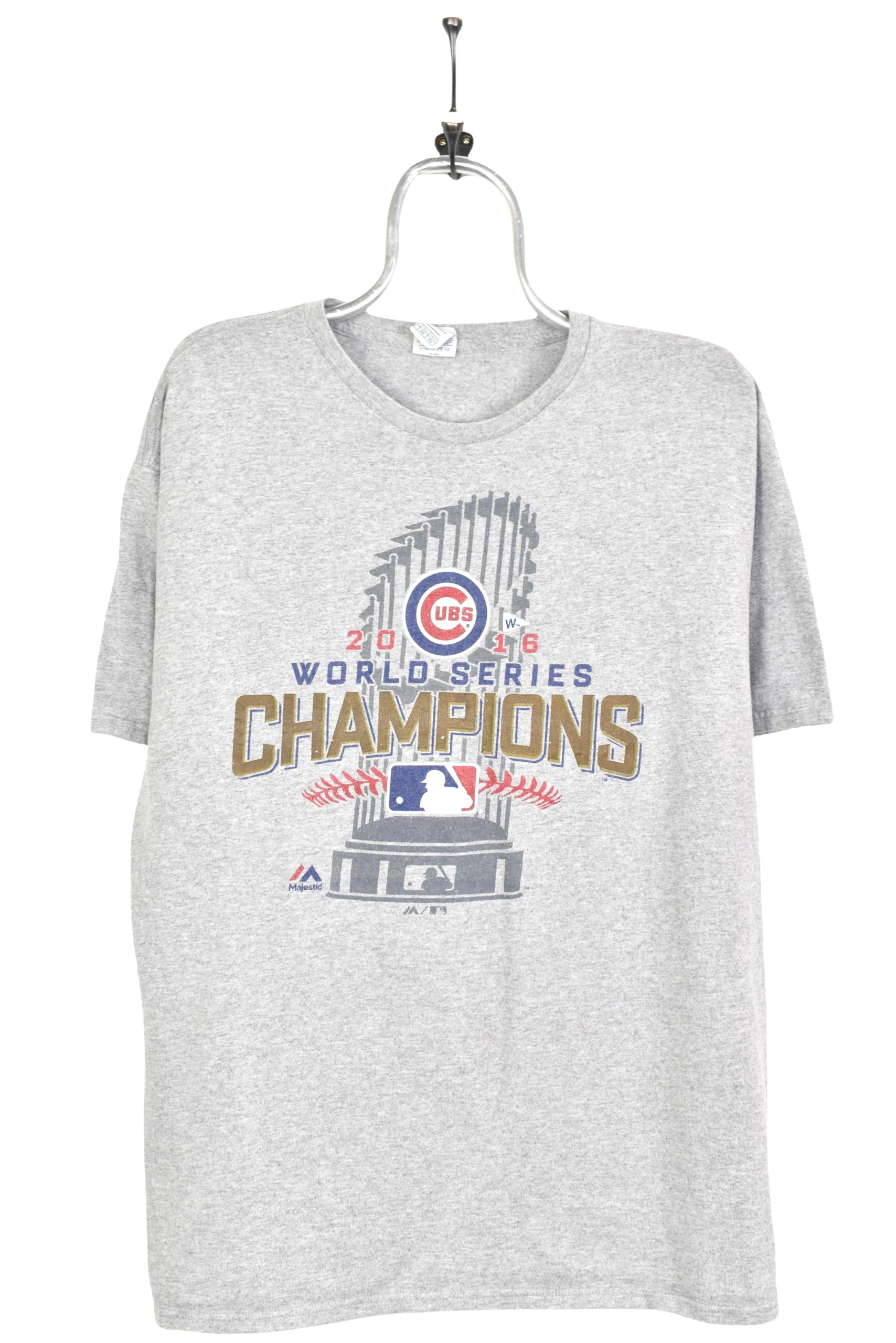 Majestic Chicago Cubs 2016 World Series Champions Black Graphic T-Shirt  Large
