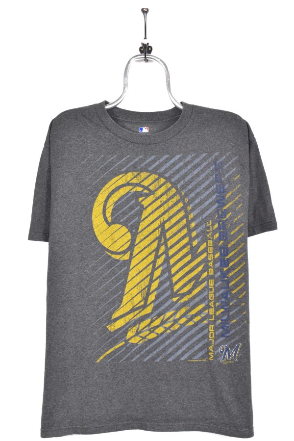 Modern Milwaukee Brewers shirt, MLB grey graphic tee