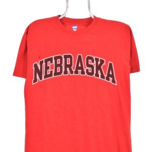 Modern Nebraska University shirt, red graphic tee