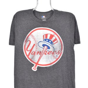 Modern New York Yankees shirt, MLB grey graphic tee