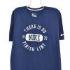 Modern Nike shirt , short sleeve navy blue graphic tee