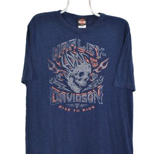 Modern women’s Harley Davidson blue t-shirt