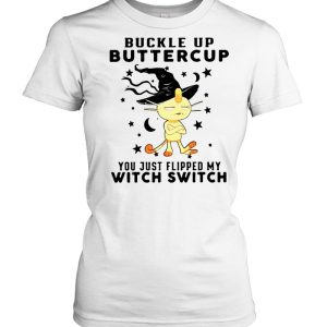 Monkey Buckle Up Buttercup You just Flipped My Witch Switch Halloween T-shirt
