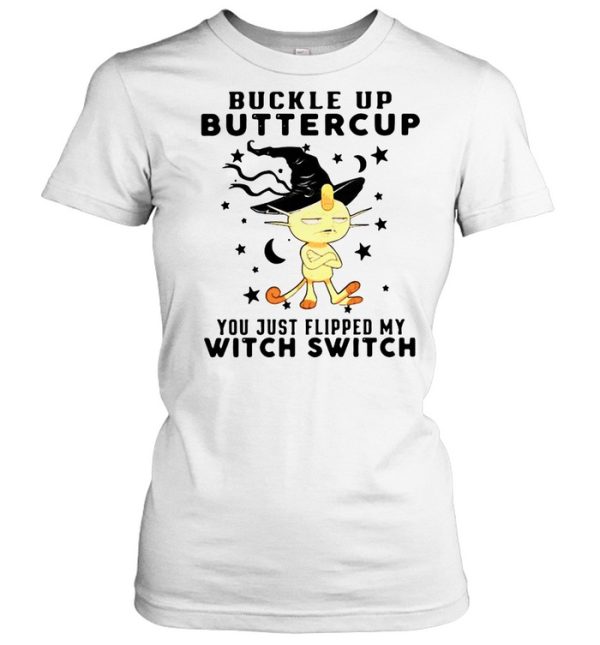 Monkey Buckle Up Buttercup You just Flipped My Witch Switch Halloween T-shirt