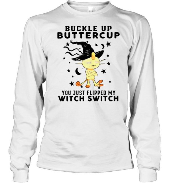 Monkey Buckle Up Buttercup You just Flipped My Witch Switch Halloween T-shirt