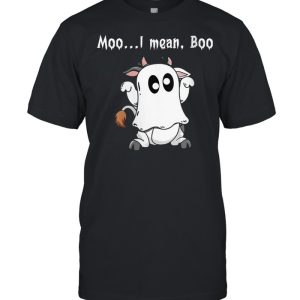 Moo I Mean Boo Ghost CowFunny halloween Cow Boo shirt 1