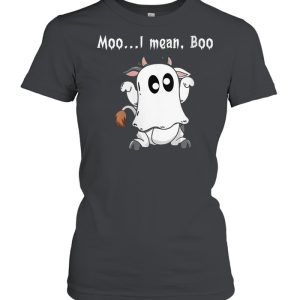 Moo I Mean Boo Ghost CowFunny halloween Cow Boo shirt 2