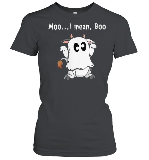 Moo I Mean Boo Ghost CowFunny halloween Cow Boo shirt