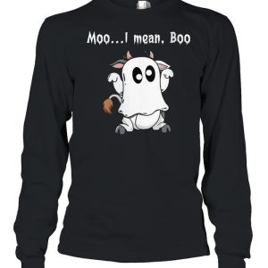 Moo I Mean Boo Ghost CowFunny halloween Cow Boo shirt 3