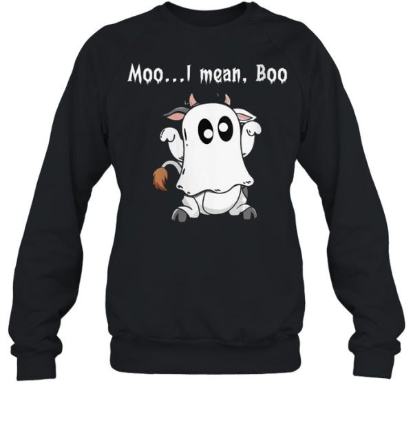 Moo I Mean Boo Ghost CowFunny halloween Cow Boo shirt