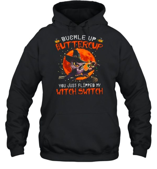 Owl Buckle Up Buttercup You Just Flipped My Witch Switch Skull Halloween Shirt