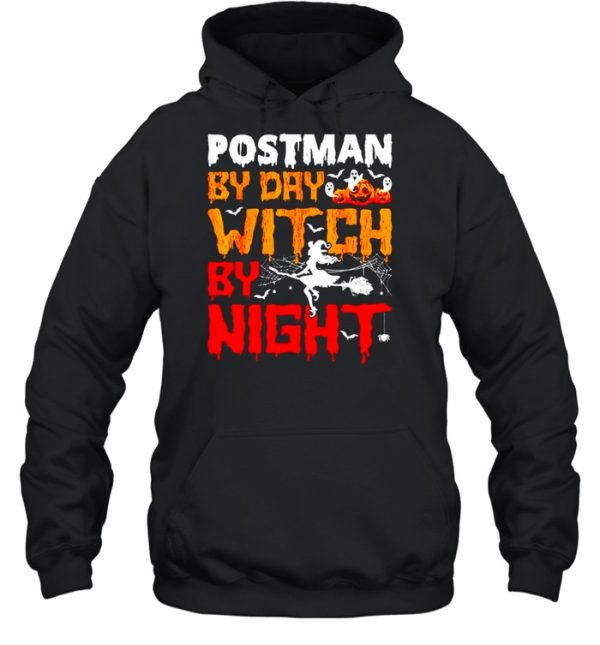 Postman by day witch by night Halloween shirt