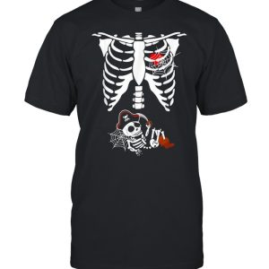 Pregnancy Pirate Baby Skeleton X ray Halloween Costume shirt 1