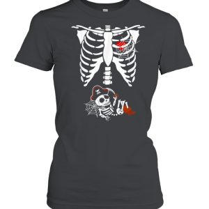 Pregnancy Pirate Baby Skeleton X ray Halloween Costume shirt 1 Pregnancy Pirate Baby Skeleton X ray Halloween Costume shirt 2