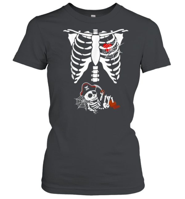 Pregnancy Pirate Baby Skeleton X ray Halloween Costume shirt