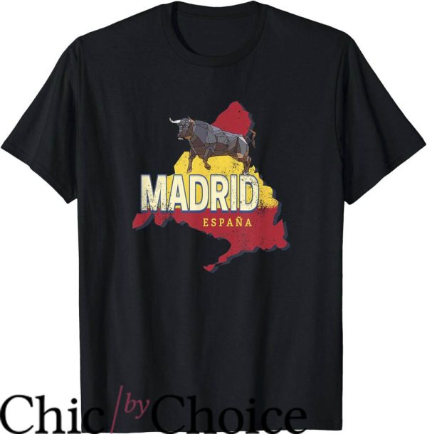 Real Madrid Retro T-Shirt Madrid Region Map Bull