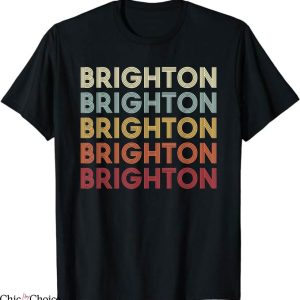 Retro Brighton T-Shirt MI Retro Vintage Text T-Shirt