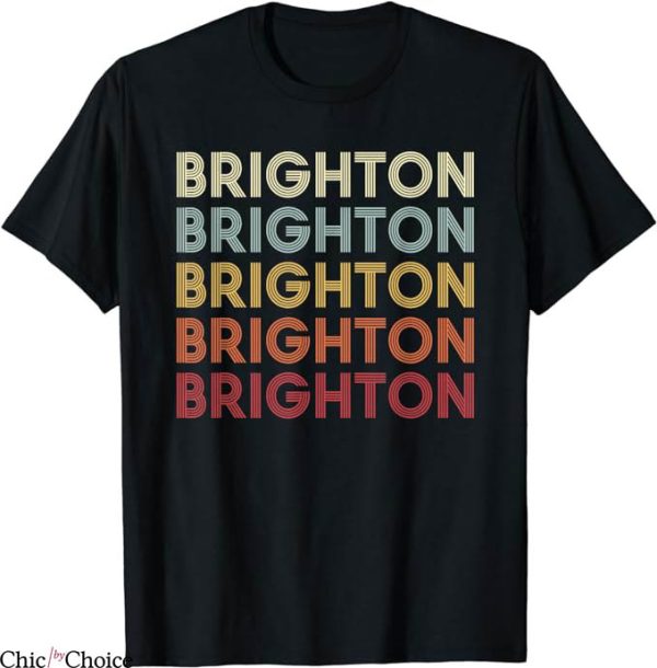 Retro Brighton T-Shirt MI Retro Vintage Text T-Shirt