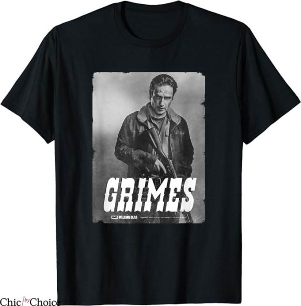 Rick Grimes T-Shirt Rick Silver Portrait T-Shirt Movie